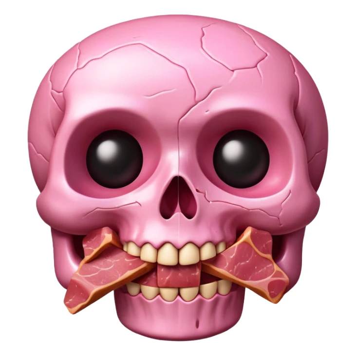 kawaii skull EMOJI made of SPAM MEAT sticker