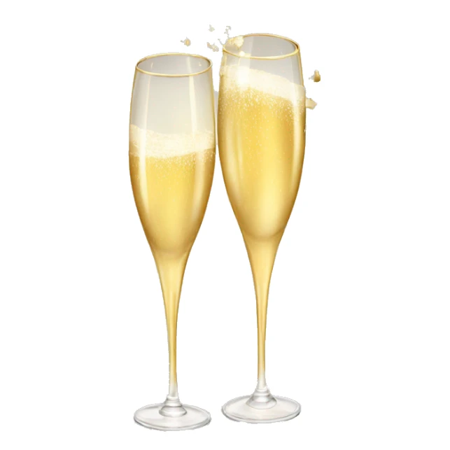 Golden champagne glasses sticker