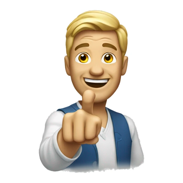 man pointing at you and laughing sticker