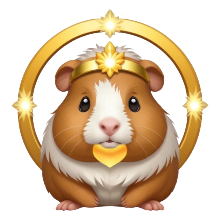 a guinea pig with a glowing halo and divine aura sticker