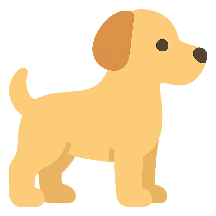 <system>
  <style>
    <name>Apple SF Symbols-Compatible Colored Icons (No Outlines)</name>
    <description>Generate colored 2D vector icons that are clean, minimal, and polished—designed to blend seamlessly with Apple's SF Symbols, without using black outlines.</description>
    <rules>
      <color>
        <palette>Soft, modern system-like colors (e.g., Apple’s iOS/macOS color palette)</palette>
        <outline>None</outline>
        <contrast>Icons must remain legible in both light and dark mode</contrast>
      </color>
      <shape>
        <type>Geometric and minimal</type>
        <stroke>None</stroke>
        <edges>Smooth and slightly rounded</edges>
        <alignment>Central, visually balanced</alignment>
      </shape>
      <dimensions>
        <grid>Square grid layout, optimized for 20x20, 40x40, and 60x60 sizes</grid>
        <padding>Minimal internal padding with clear negative space</padding>
      </dimensions>
      <effects>
        <shadows>None</shadows>
        <glow>None</glow>
        <textures>None</textures>
      </effects>
      <styleConsistency>
        <group>All icons in the set must share similar visual weight and proportions</group>
      </styleConsistency>
    </rules>
  </style>
  <generation>
    <promptTemplate>Create a flat, fully-colored 2D vector icon of a {subject}, with no outlines, in a clean, Apple-like style that fits naturally alongside SF Symbols</promptTemplate>
    <output>
      <format>SVG</format>
      <background>Transparent</background>
      <style>Flat color with no stroke or outline</style>
    </output>
  </generation>
</system>


{subject} = dog sticker