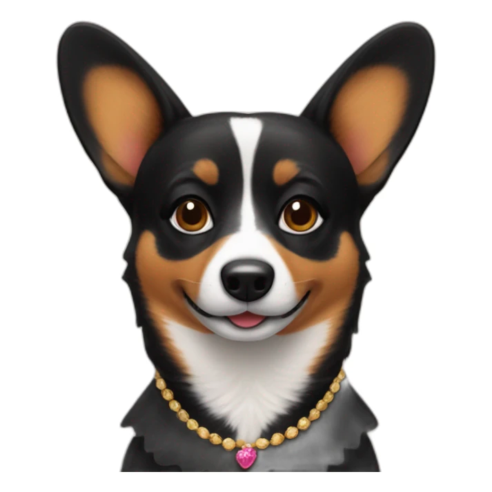 Black corgi wearing sevillana dress sticker