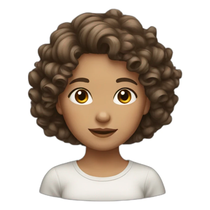 A girl with gray eyes and curly brown hair sticker