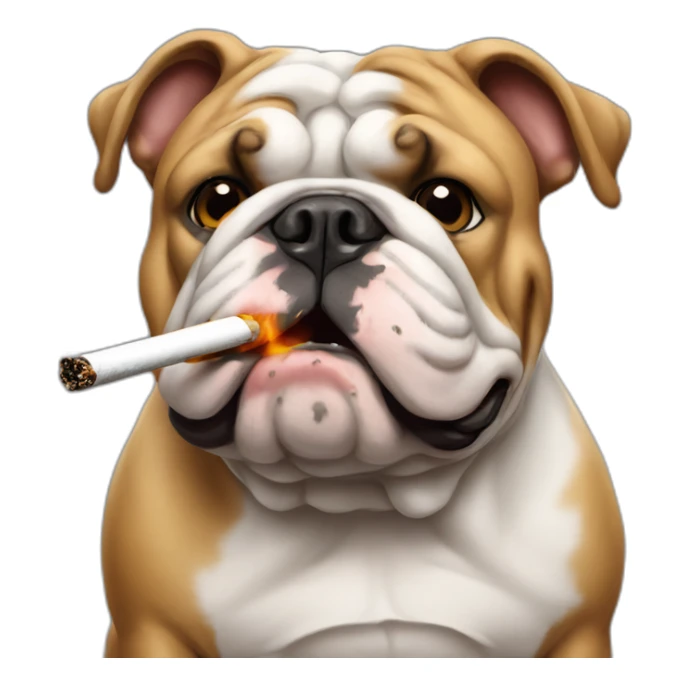 english-bulldog-smoking sticker