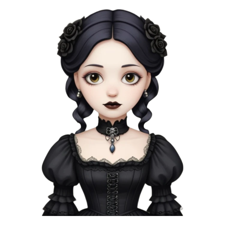 Gothic Victorian antique vintage edgy dress  sticker