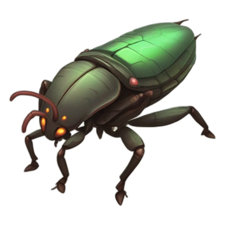 alien Cockroach creature scifi roguelike rpg style inspired by slay the spire digital art sticker