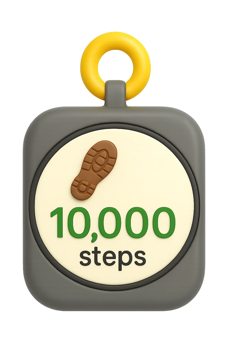 emoji 3d stile iphone che rappresenta un orologio contapassi con 10k di passi segnati 3d sticker