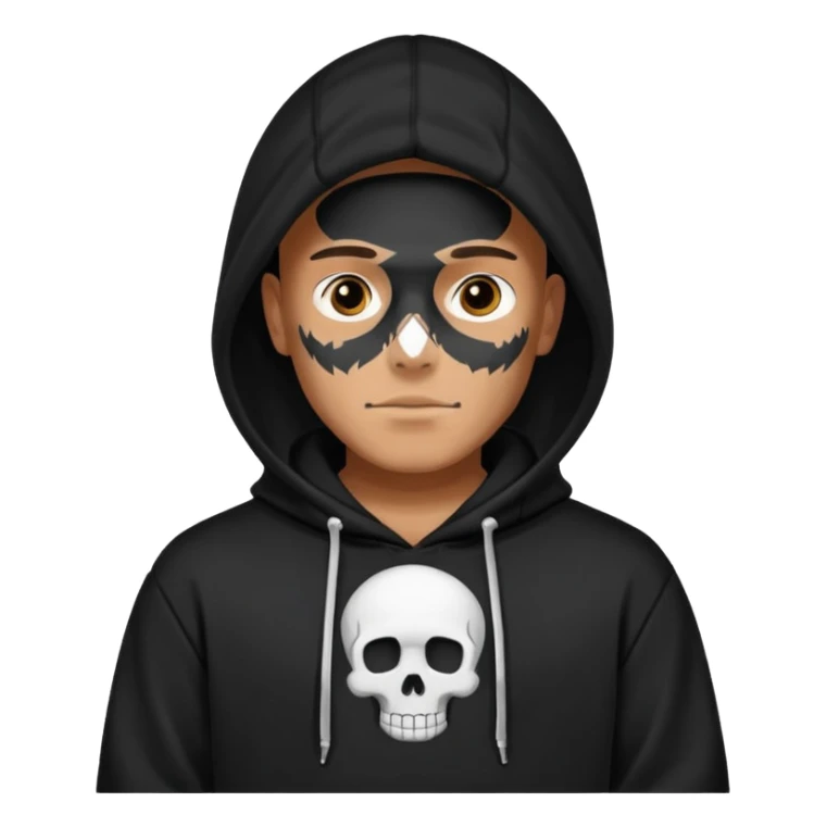 a hoodie with a design of skull on a man  sticker