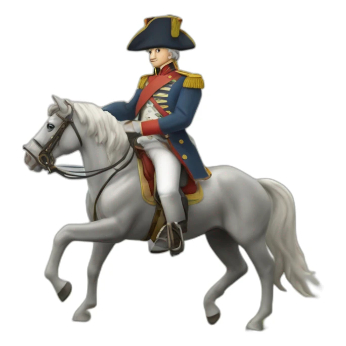 napoléon sur son cheval blanc vaillant sur un champ de batille sticker
