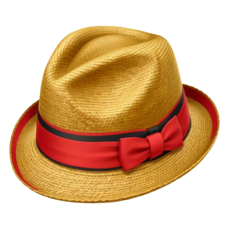 Chapeau de paille avec une bande rouge  sticker