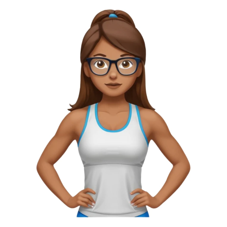 Mujer fitness con lentes y cabello largo sticker