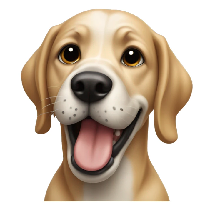 Dog with black bone in mouth sticker