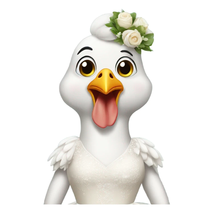 Chicken in a wedding dress sticker