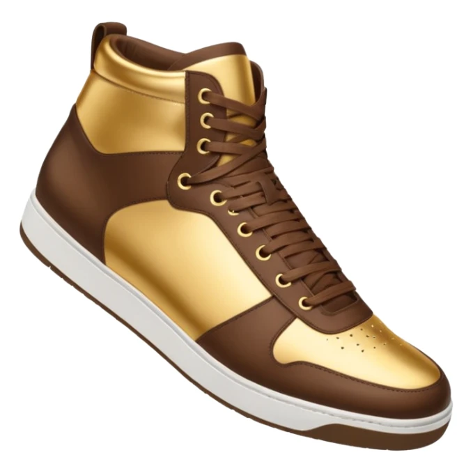 Metallic 24k gold and mocha brown womens stylish sneakers sticker