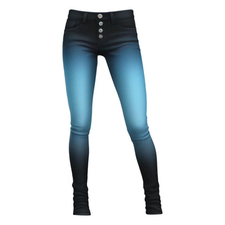 Realistic isolated pair of light sky blue to black ombre jegging pants. sticker