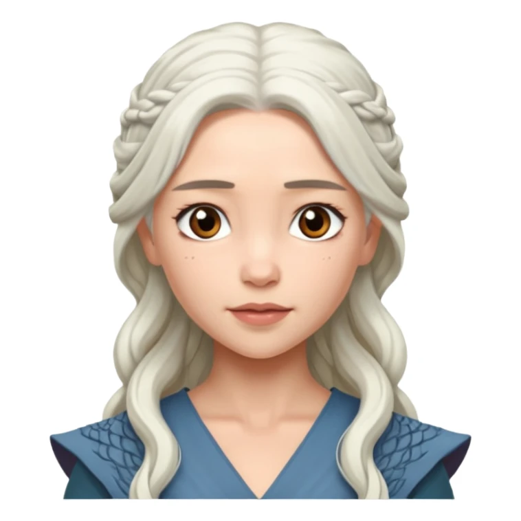 Daenerys Targaryen from Games of throne character face only younger sticker