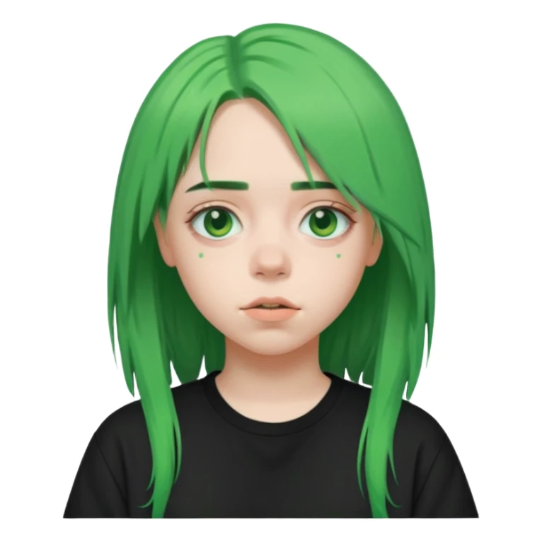 Billie Eilish green hair sticker