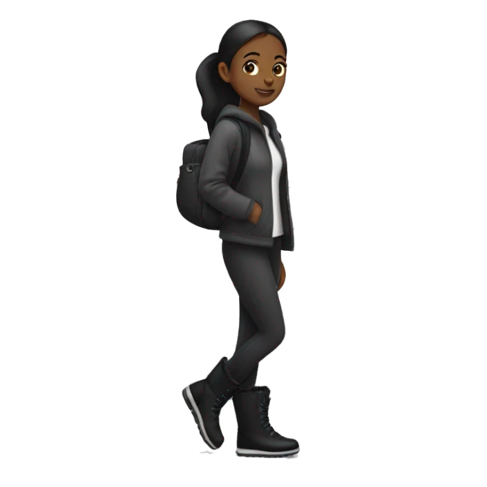 girl walking with black uggs on her legs sticker