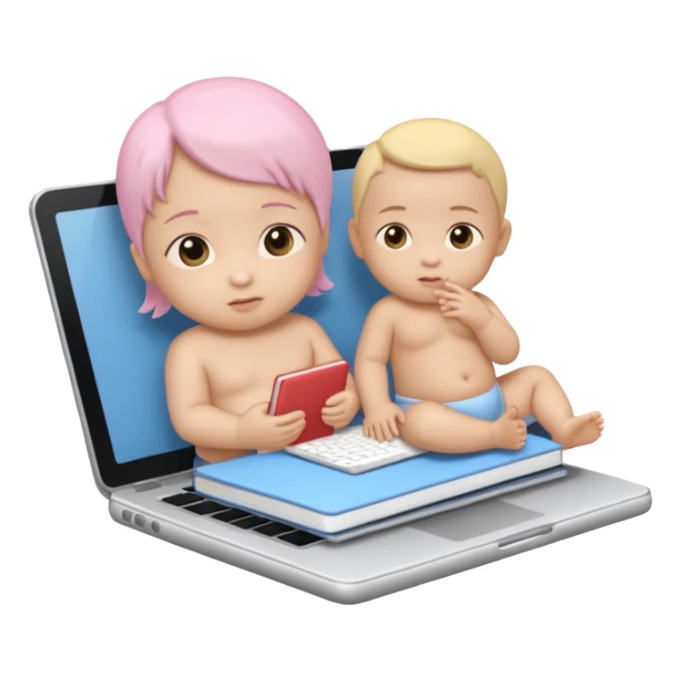 都是 3D 风格的吧，我指 Notebook，分别有 baby girl 和 baby boy 的头像 sticker