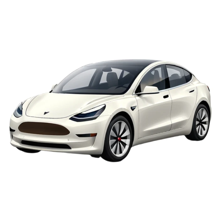 Tesla model 3 white. Icon. In a hurry. No wings  sticker