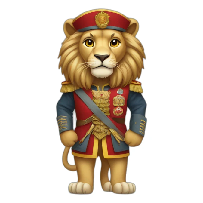 A lion wearing a Yemeni uniform sticker