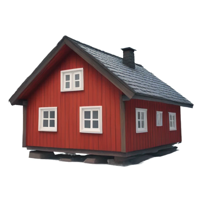 Traditional finnish red wooden house sticker