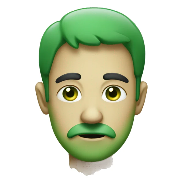 A sad man that is emitting a green misty odor sticker