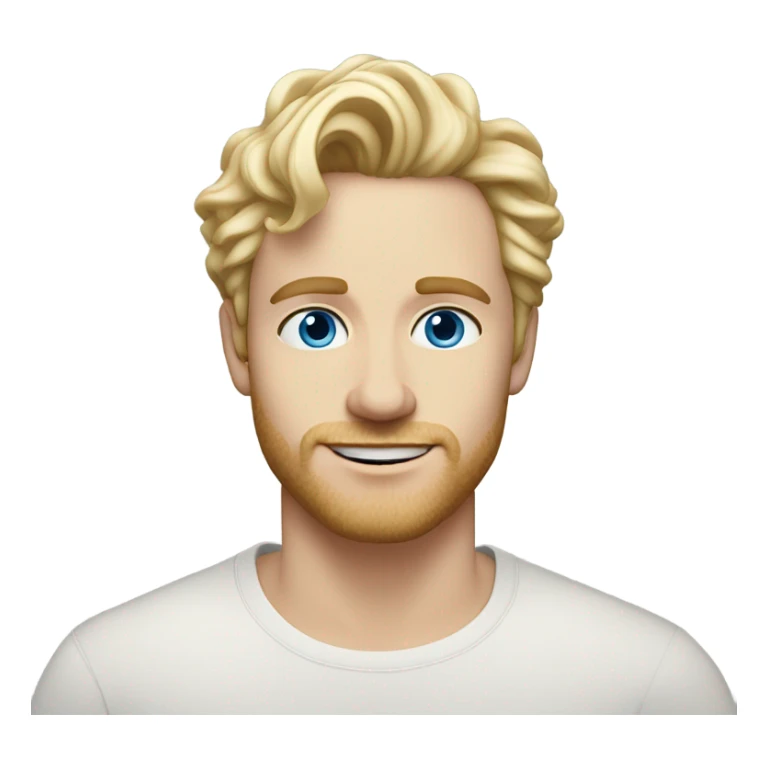 3/4 profile light curl blonde 30yo man blue eyed pale skin sticker