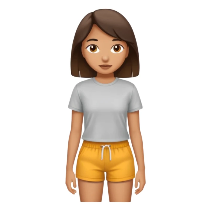 Girl wearing t shirt and shorts sticker