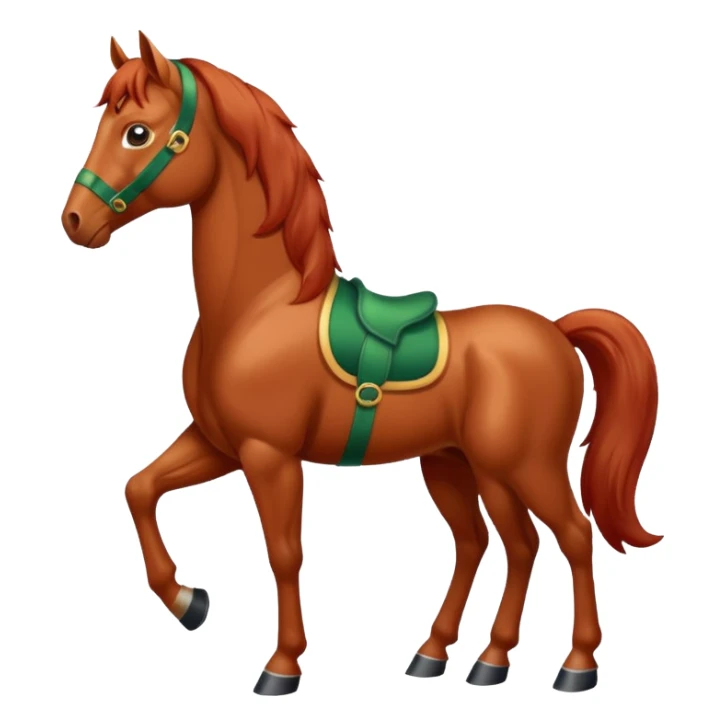 Christmas red horse with a full-length sticker