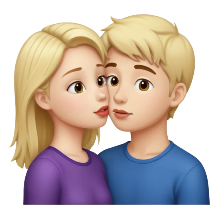 A cute girl kissing a boy  sticker