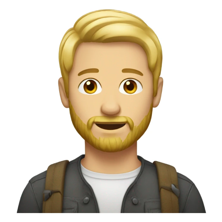 Man-short hair-blond-beard sticker