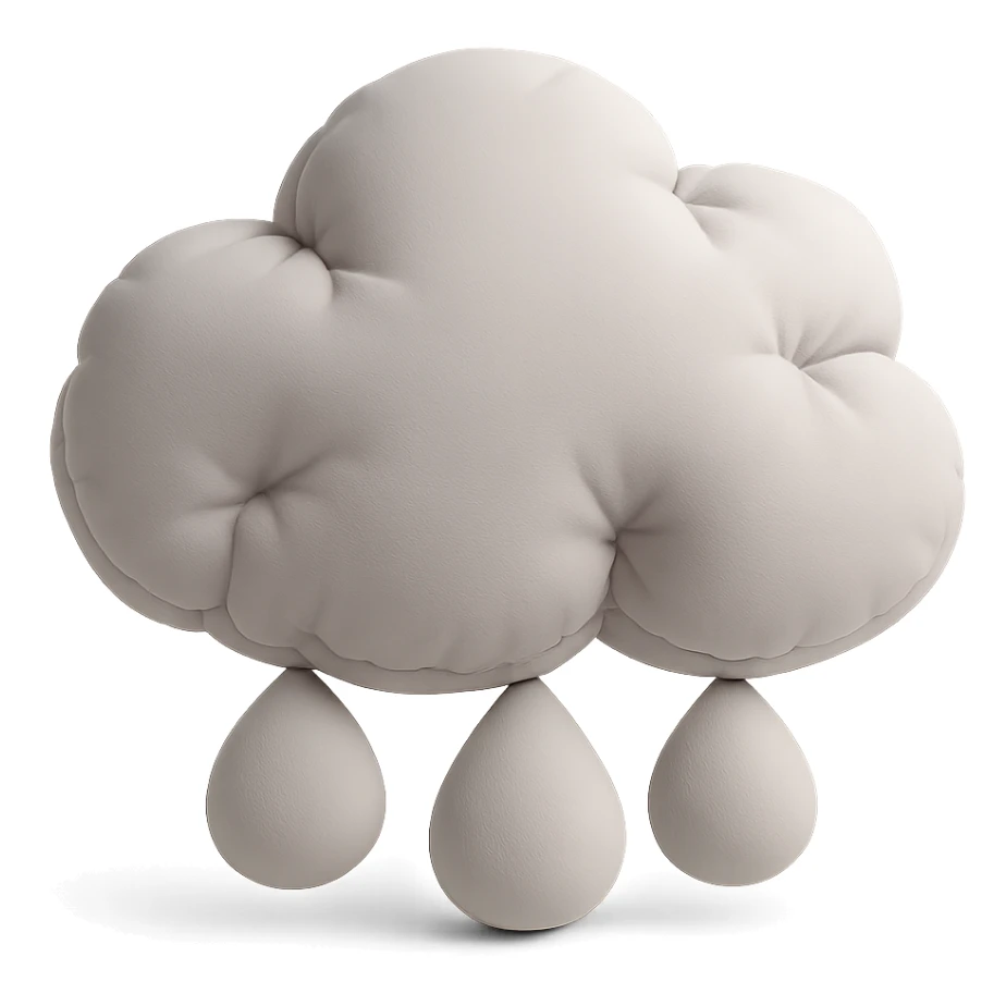 cloud with large round hailstones, cushion style, soft plush look sticker