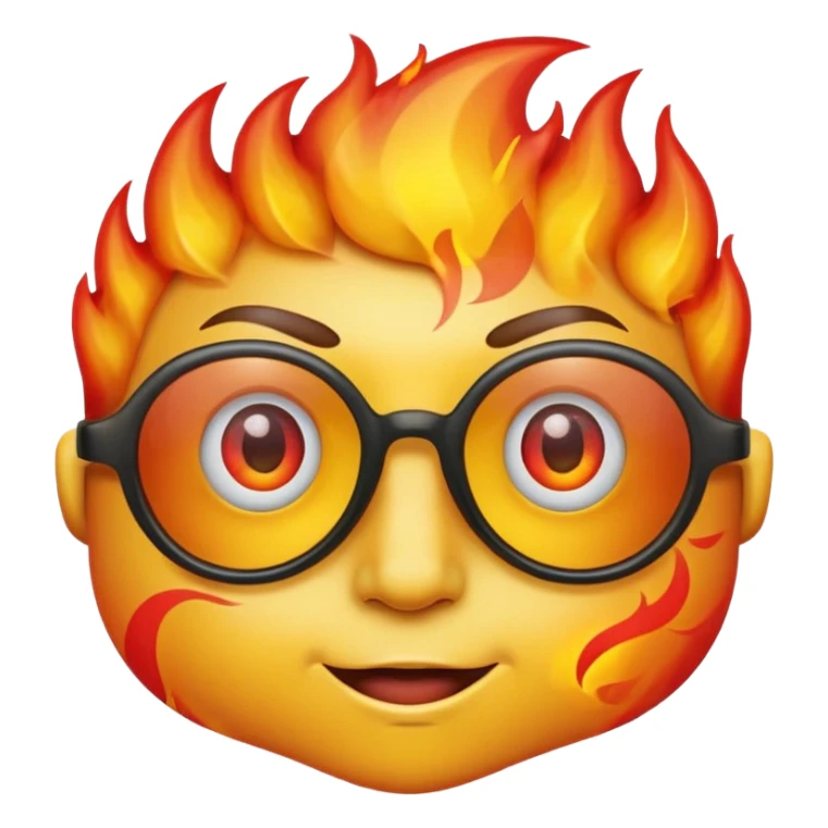 Can you make a side eye emoji with fire glasses  sticker