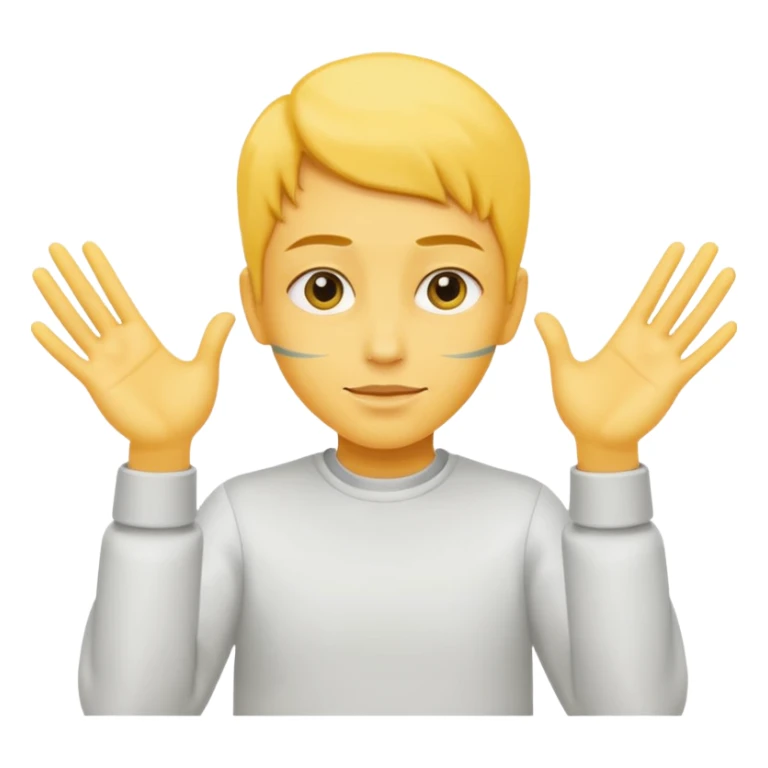 air quotes gesture with both hands, yellow skin sticker