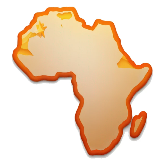 Orange African continent with crown on top  sticker