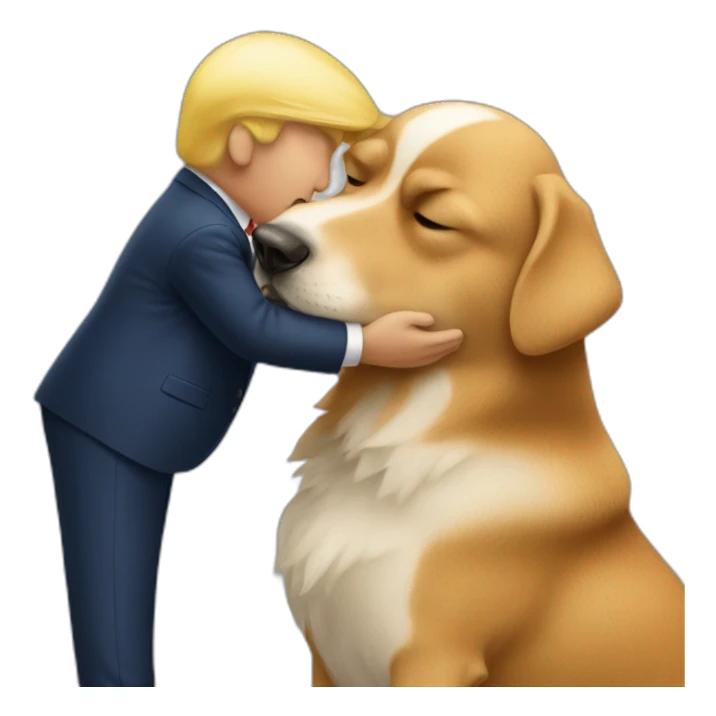 trump kissing a dog sticker
