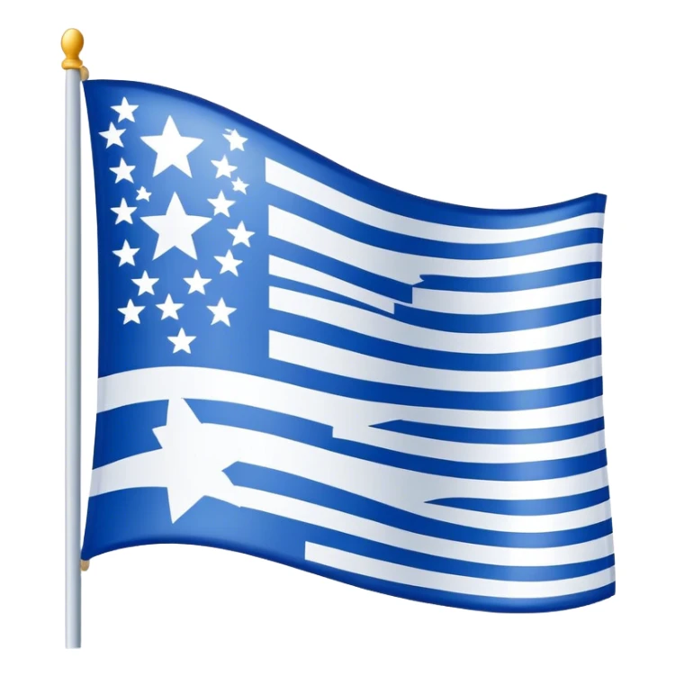 Flag - NO RED Stripes, 50 white stars, blue and white  flag modern sticker