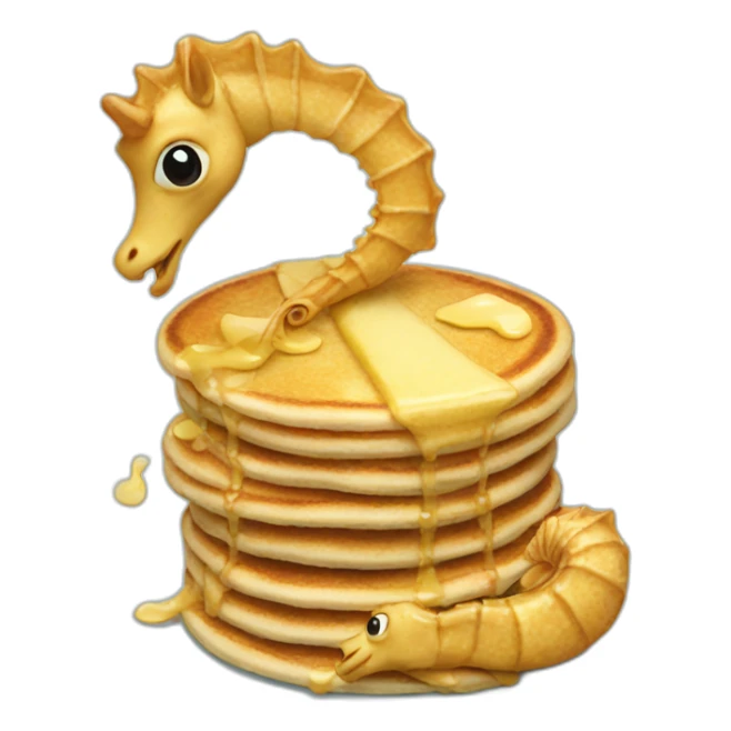 sea ​​Horse eat pancake sticker