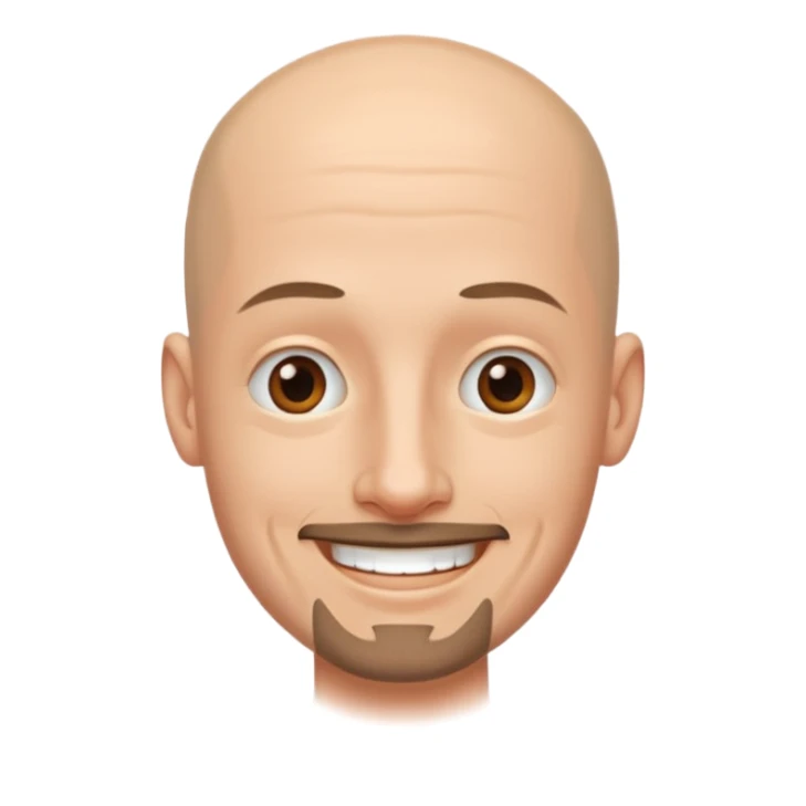 Hombre delgado piel clara sin cabello con perilla sticker