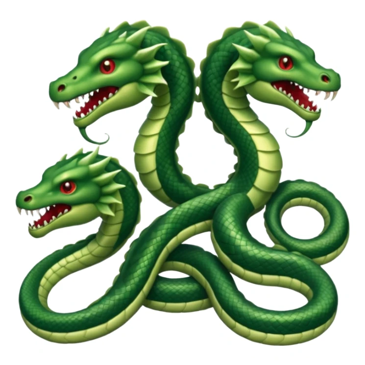 Create a single emoji of a Hydra in full body, shown at a slight side angle in a natural, characteristic pose. stylized like an emoji, but clearly recognizable.  sticker