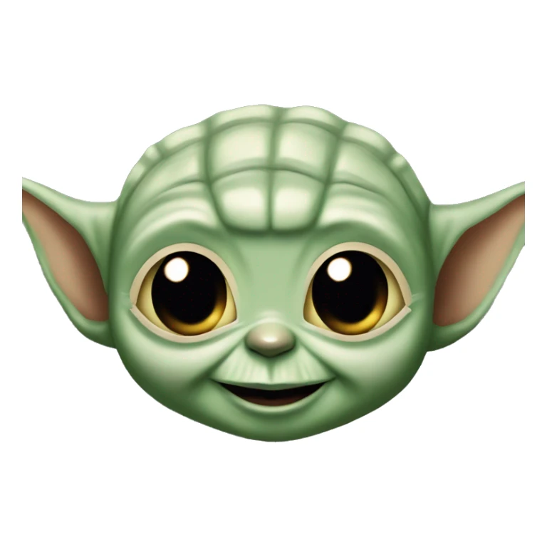 Baby Yoda smiles with a giant smile. Teeth visible sticker