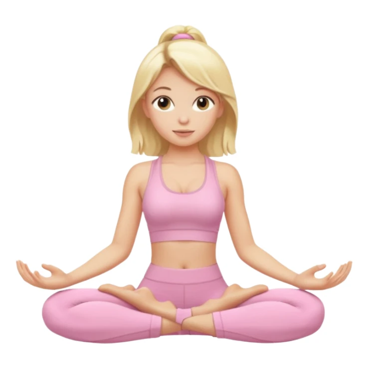 Blonde girl with light pink yoga clothes sticker