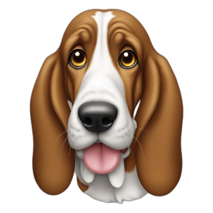 basset houd with bone in mouth sticker