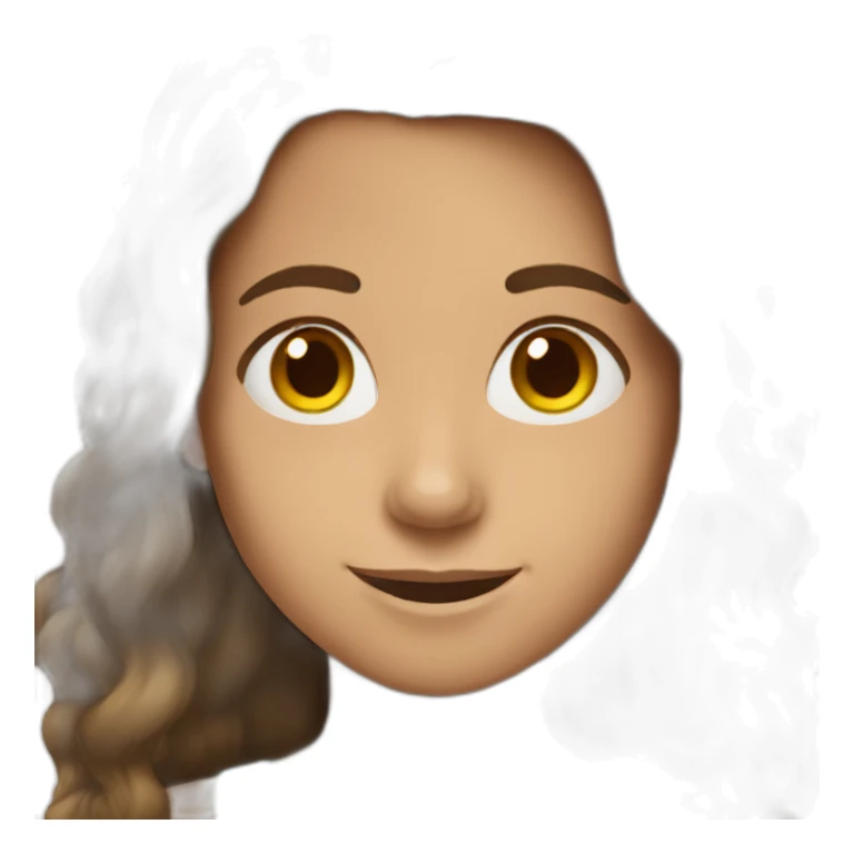 Spanish Teenager girl long Brown hair smiling sticker