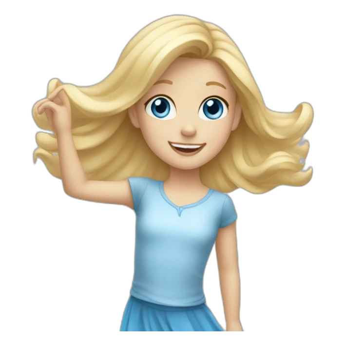 little blonde girl with blue eyes dancing sticker