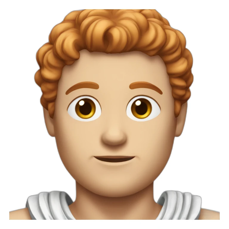 Greek god statue blue eyes slick reddish hair clean shaven sticker