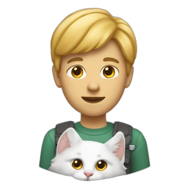 Un humain qui porte un chat sticker