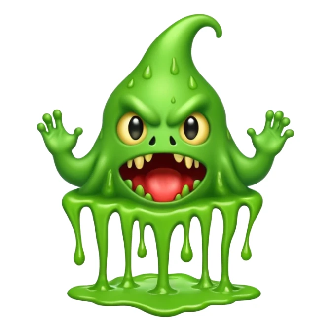 Slime monster. scary sinister. slime attacks. show full body. more dripping slime sticker