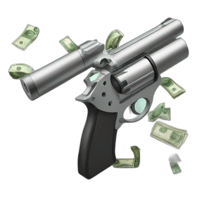 money gun with euro money sticker